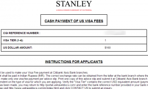 stanley form for US visa Application